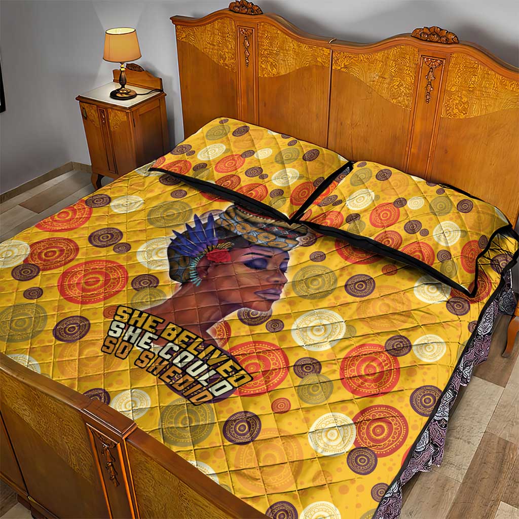 African Women Quilt Bed Set She Believed She Could So She Did DT03
