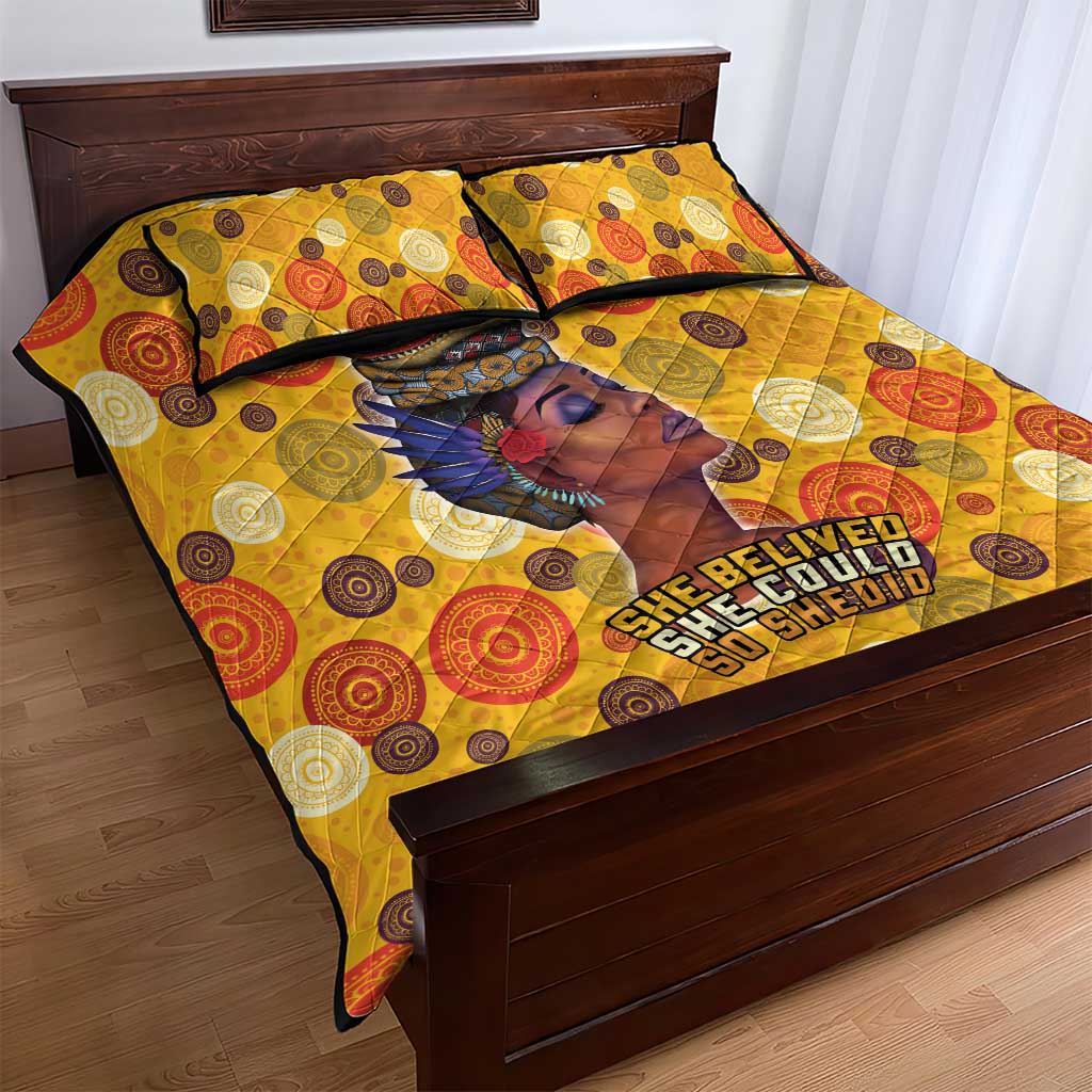 African Women Quilt Bed Set She Believed She Could So She Did DT03