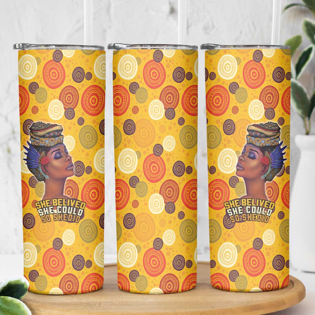 African Women Skinny Tumbler She Believed She Could So She Did DT03
