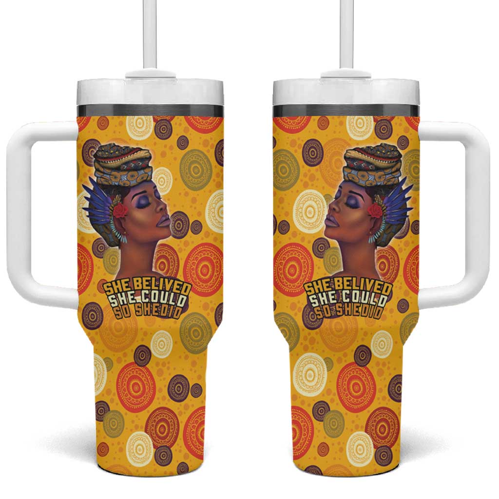 African Women Tumbler With Handle She Believed She Could So She Did DT03