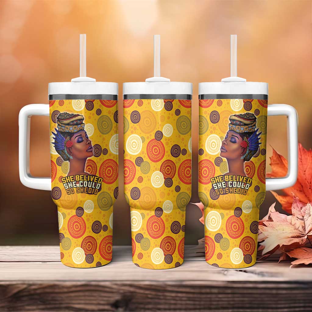 African Women Tumbler With Handle She Believed She Could So She Did DT03