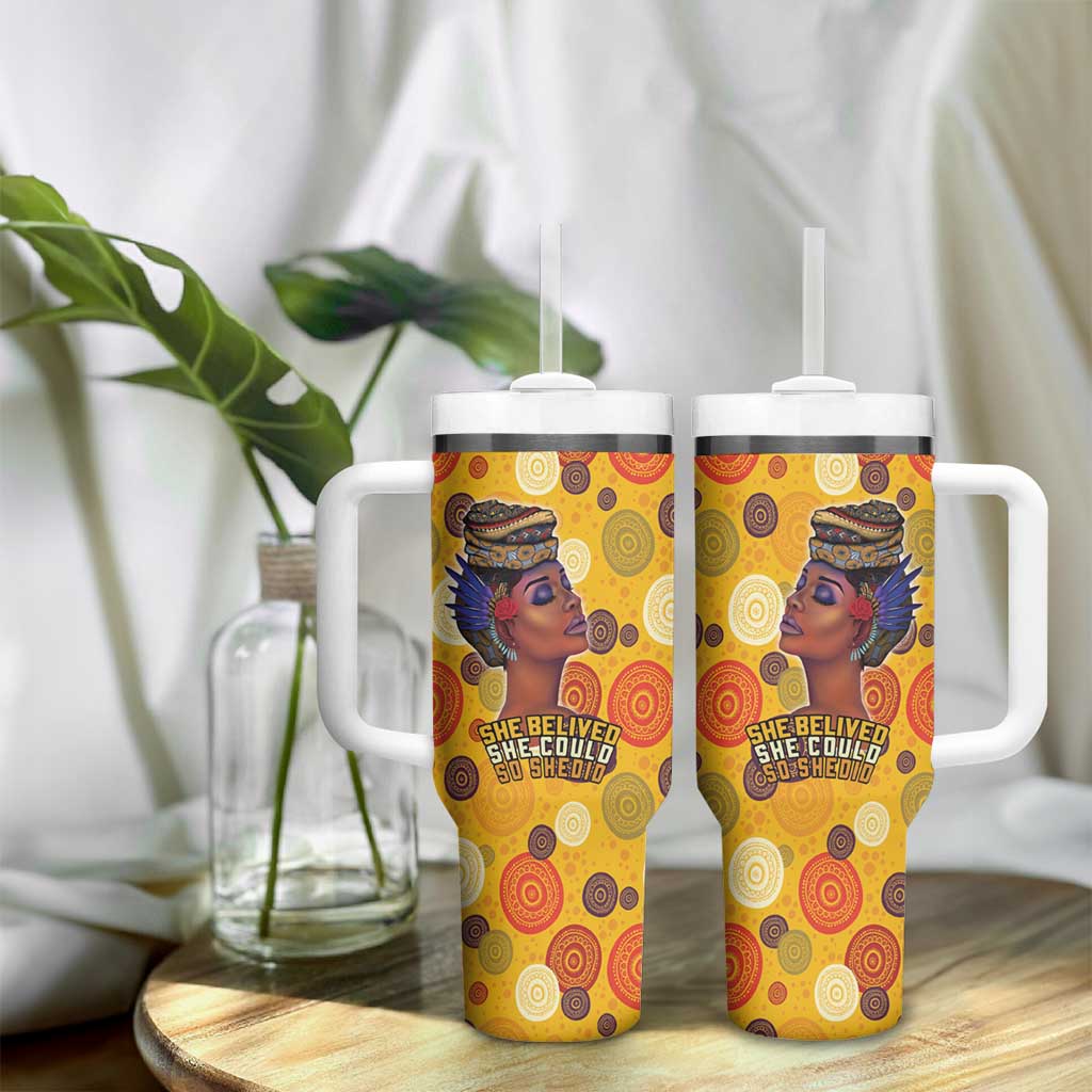 African Women Tumbler With Handle She Believed She Could So She Did DT03