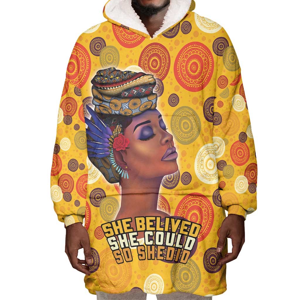 African Women Wearable Blanket Hoodie She Believed She Could So She Did DT03