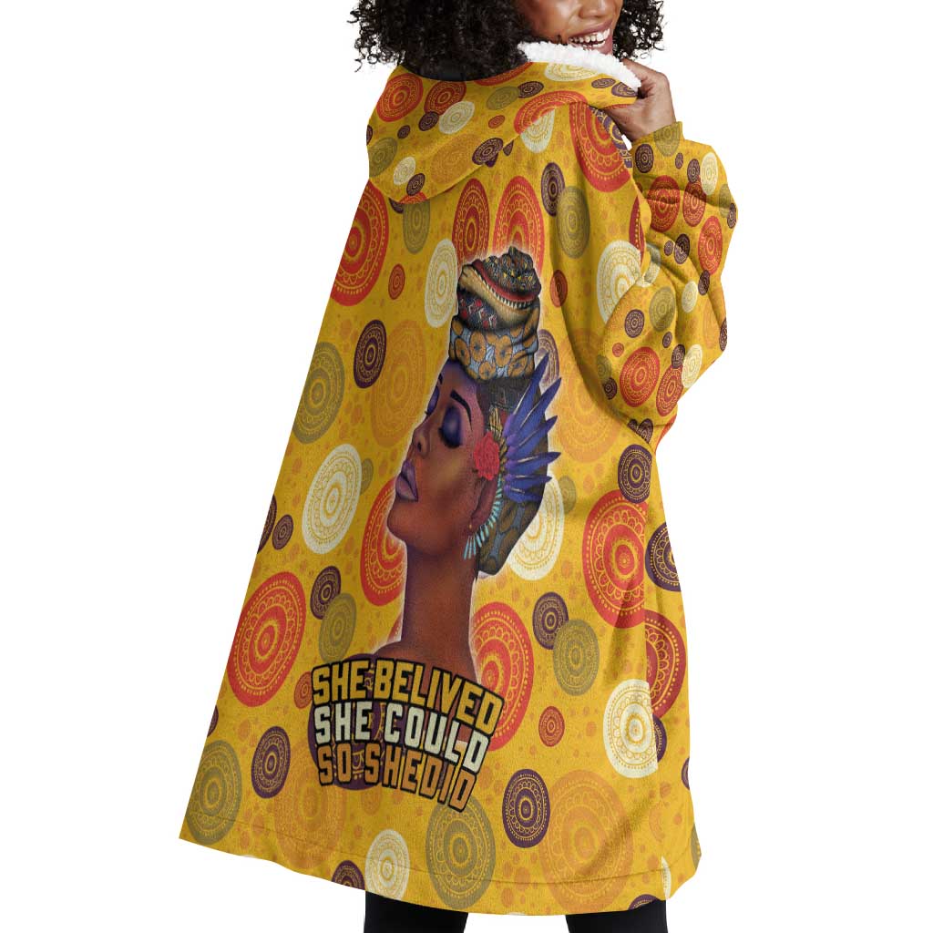 African Women Wearable Blanket Hoodie She Believed She Could So She Did DT03