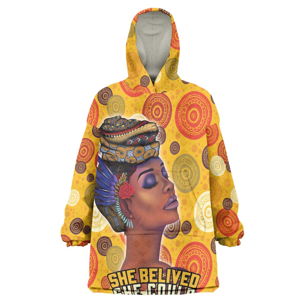 African Women Wearable Blanket Hoodie She Believed She Could So She Did DT03