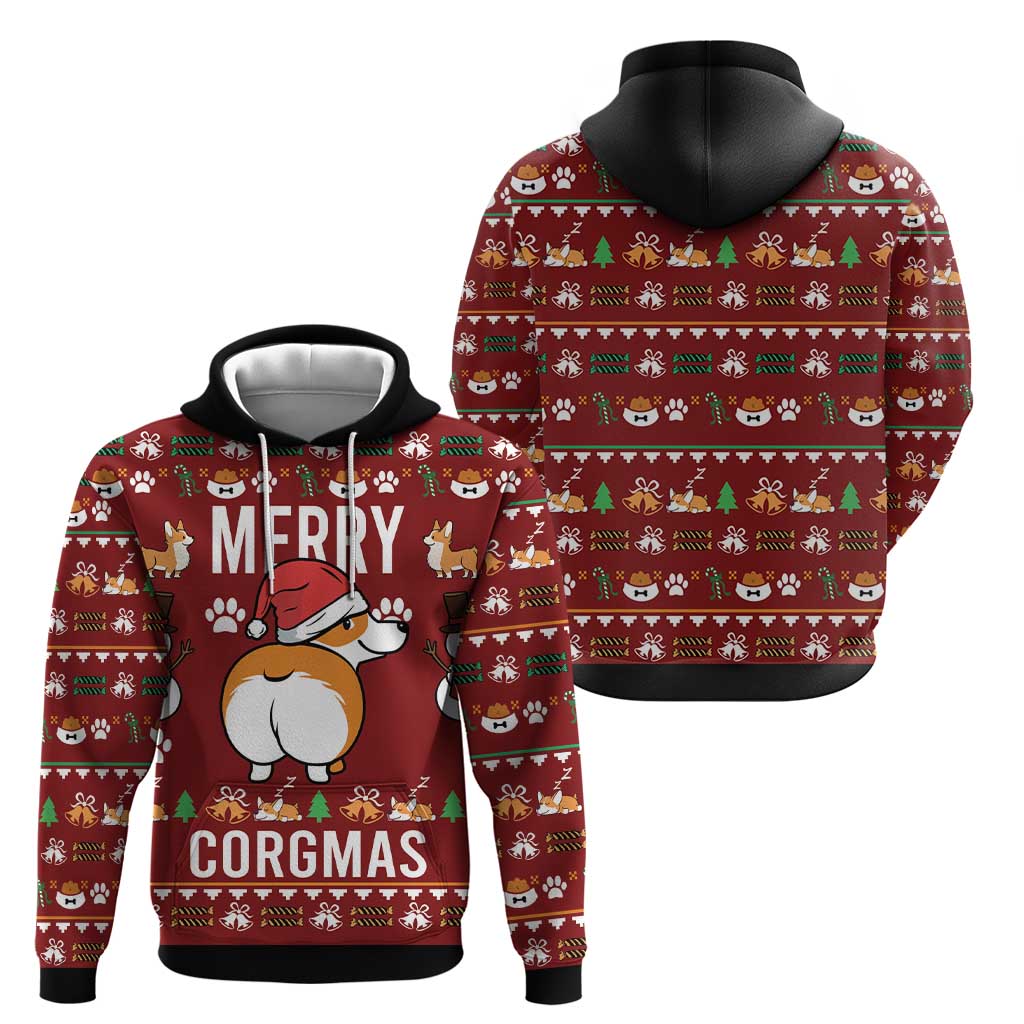 Funny Corgi Dog Hoodie Merry CORGMAS Christmas DT03