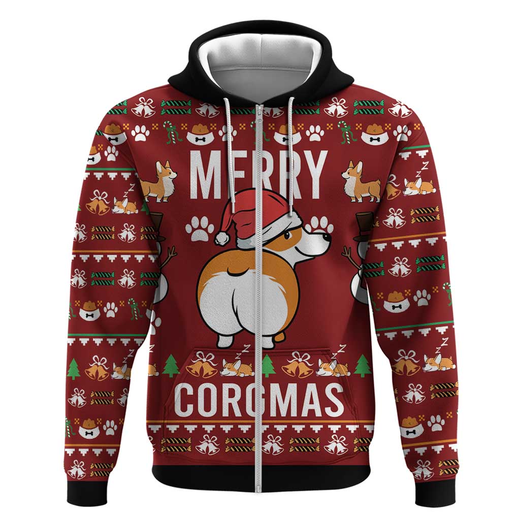 Funny Corgi Dog Hoodie Merry CORGMAS Christmas DT03