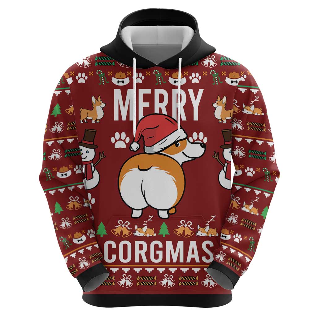 Funny Corgi Dog Hoodie Merry CORGMAS Christmas DT03