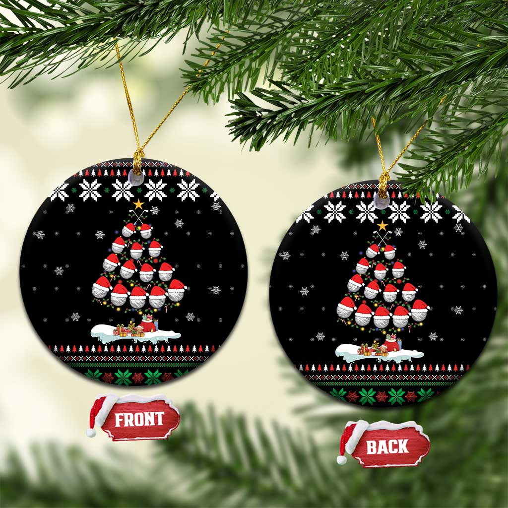 Golf Christmas Tree Snow Ceramic Ornament DT03