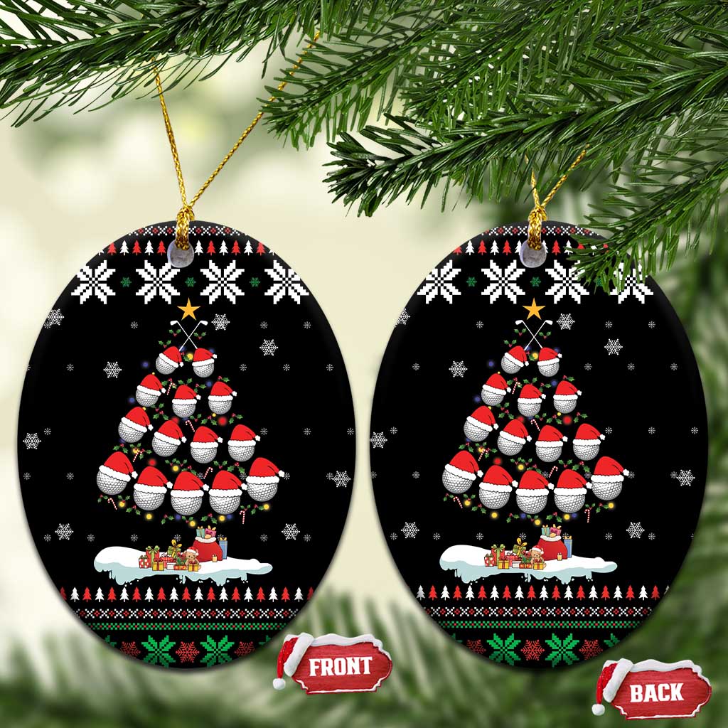 Golf Christmas Tree Snow Ceramic Ornament DT03