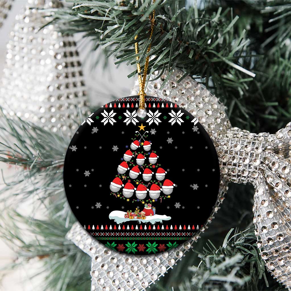 Golf Christmas Tree Snow Ceramic Ornament DT03