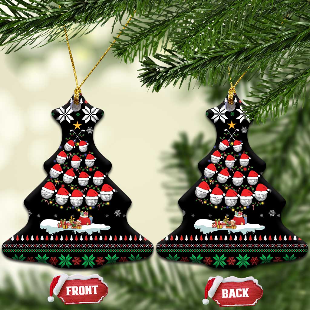 Golf Christmas Tree Snow Ceramic Ornament DT03