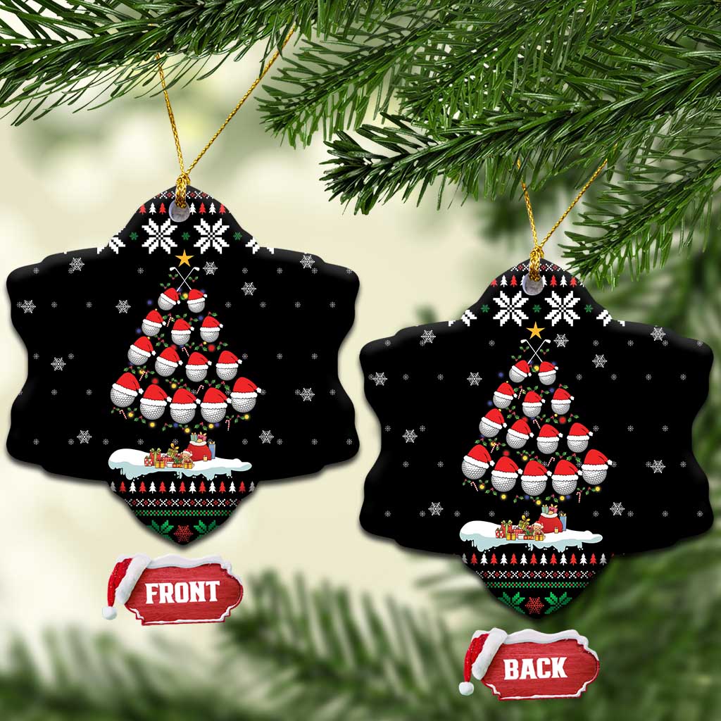 Golf Christmas Tree Snow Ceramic Ornament DT03