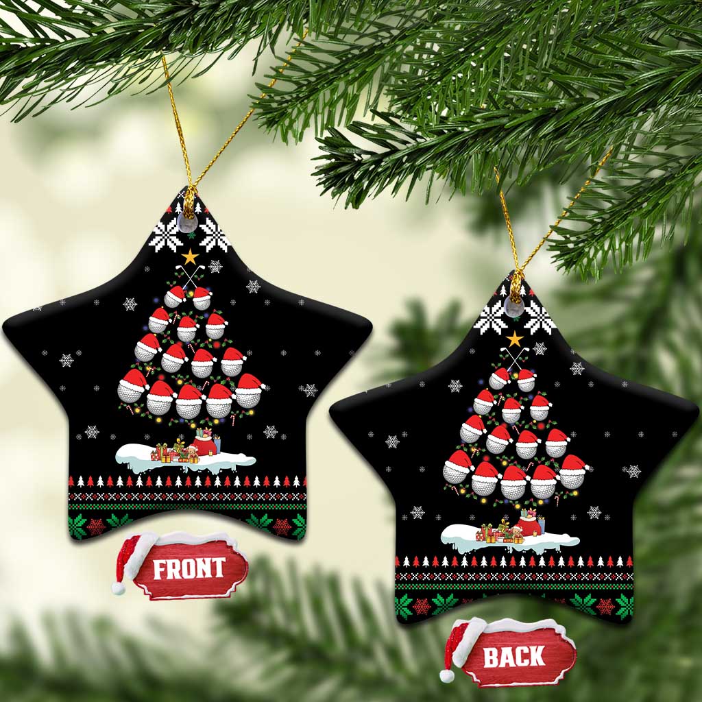 Golf Christmas Tree Snow Ceramic Ornament DT03