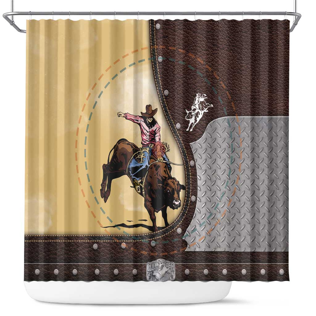 Bull Riding Shower Curtain Cowboy Courage Rodeo DT03