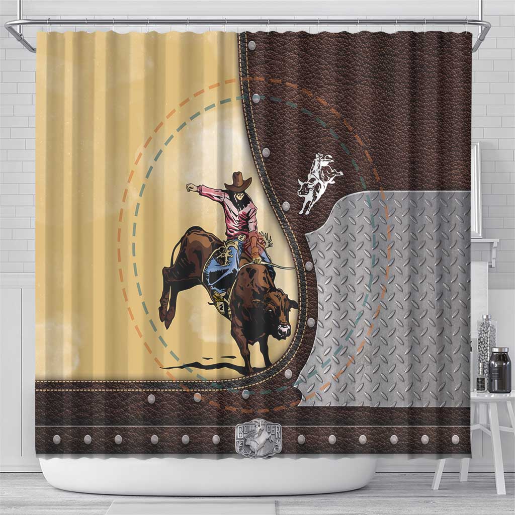 Bull Riding Shower Curtain Cowboy Courage Rodeo DT03