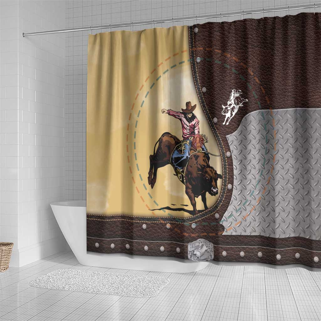 Bull Riding Shower Curtain Cowboy Courage Rodeo DT03