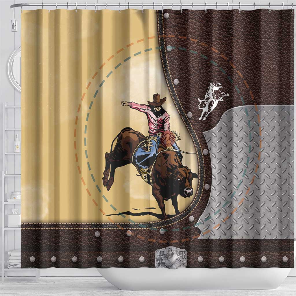 Bull Riding Shower Curtain Cowboy Courage Rodeo DT03