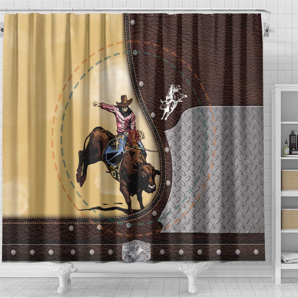 Bull Riding Shower Curtain Cowboy Courage Rodeo DT03