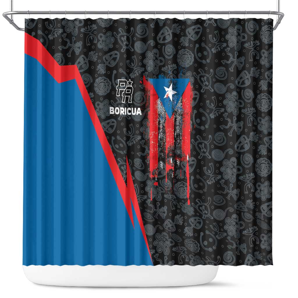 Puerto Rico Shower Curtain Boricua PR Flag Style DT03