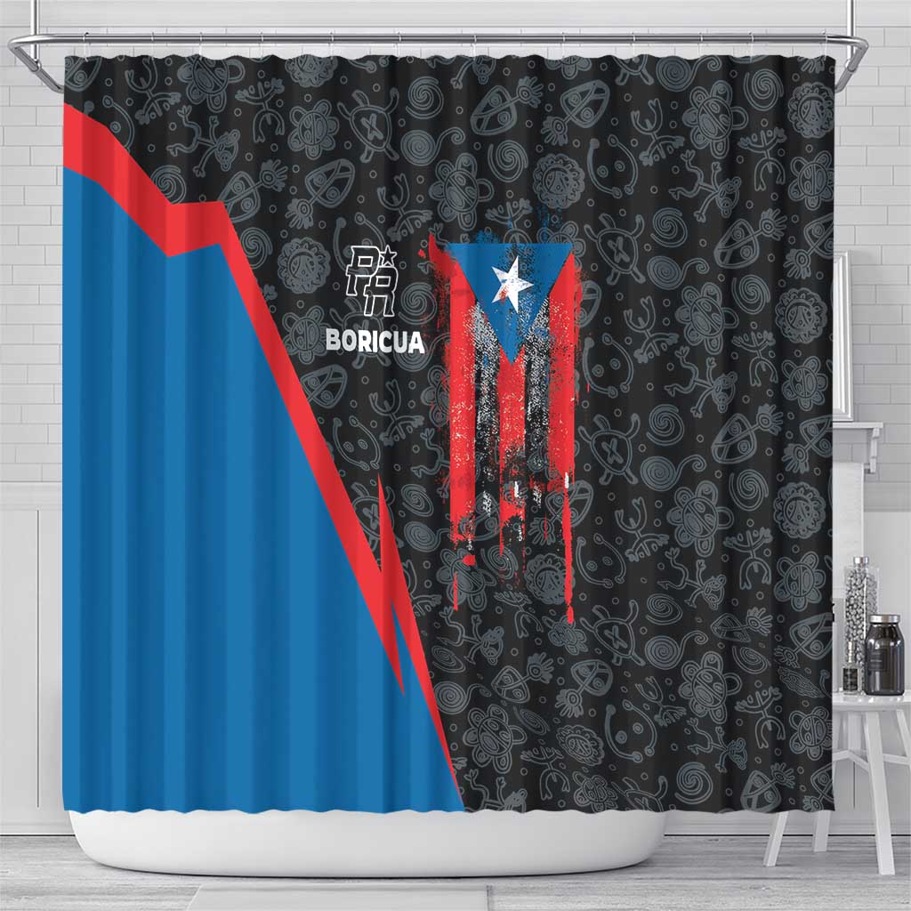 Puerto Rico Shower Curtain Boricua PR Flag Style DT03