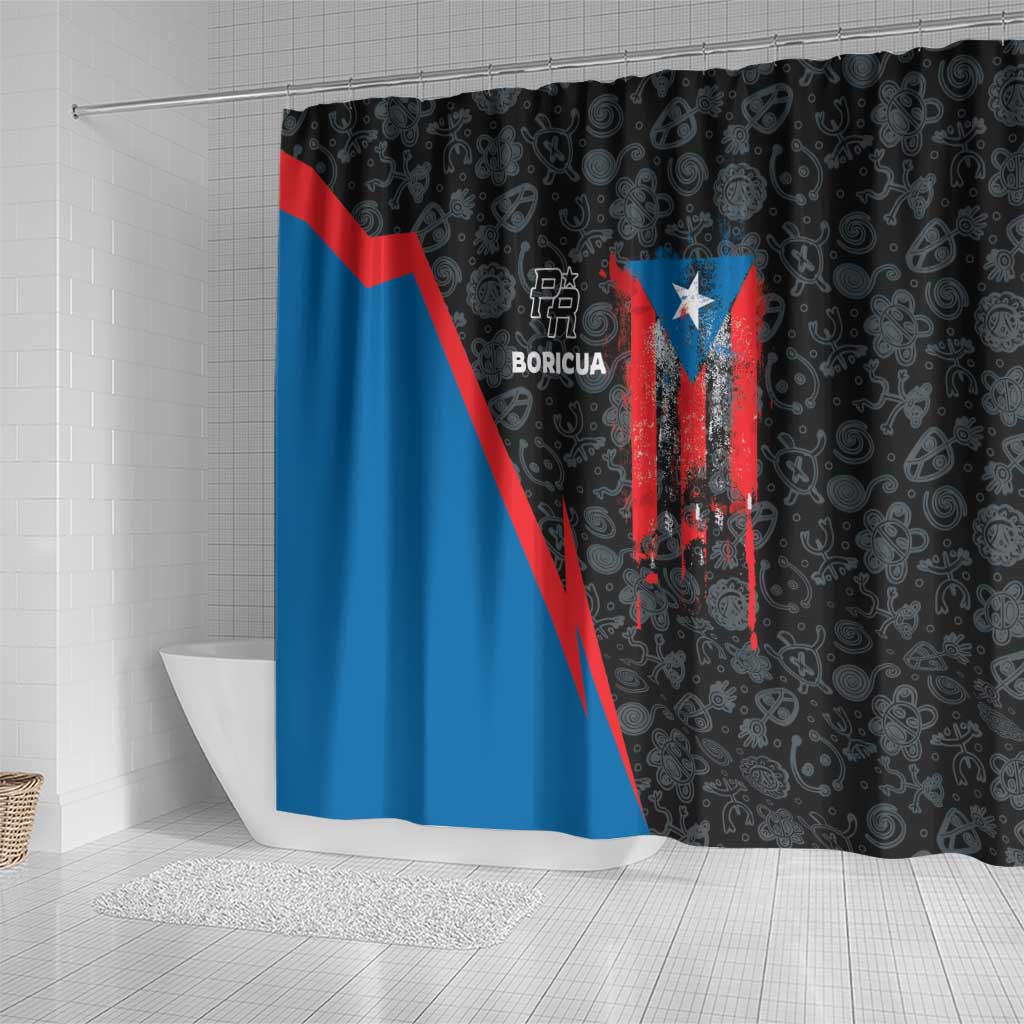 Puerto Rico Shower Curtain Boricua PR Flag Style DT03