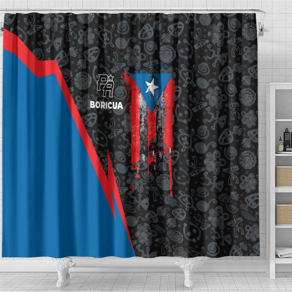 Puerto Rico Shower Curtain Boricua PR Flag Style DT03