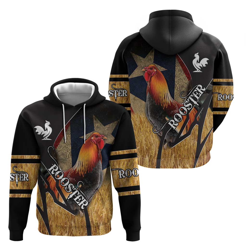 Puerto Rico Rooster Hoodie Gallo Boricua DT03