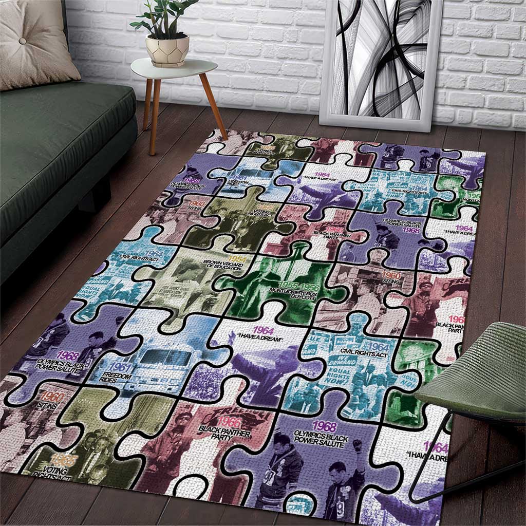African American Area Rug The Civil Rights Journey in Puzzle DT03
