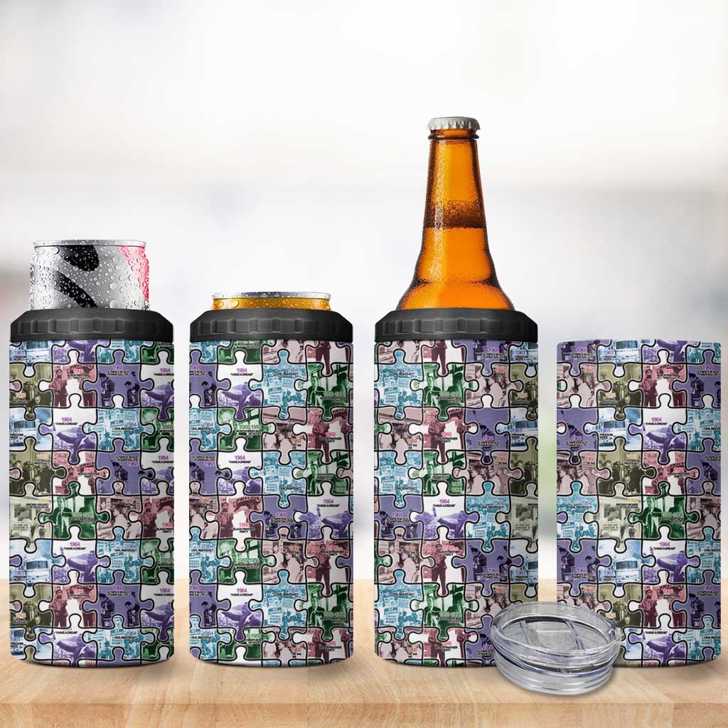 African American 4 in 1 Can Cooler Tumbler The Civil Rights Journey in Puzzle DT03