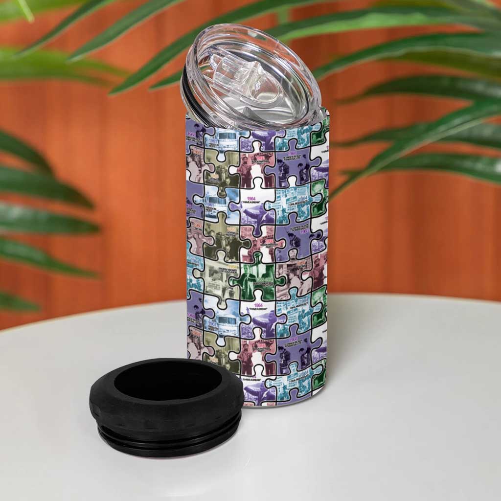 African American 4 in 1 Can Cooler Tumbler The Civil Rights Journey in Puzzle DT03