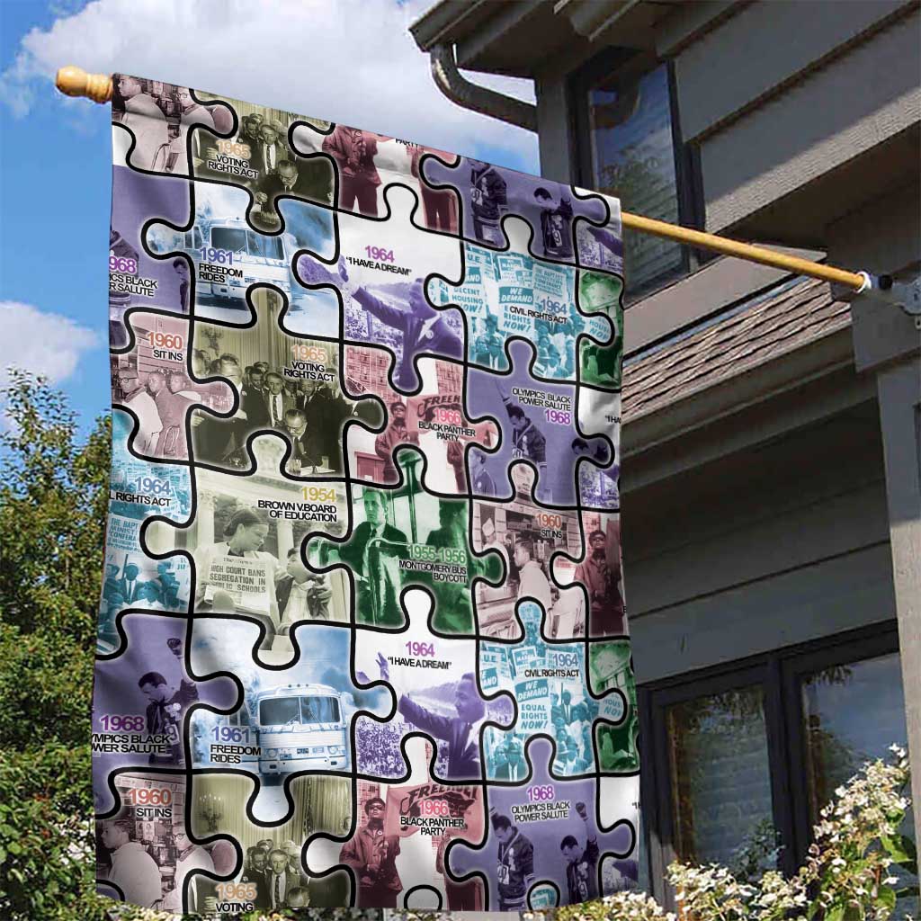 African American Garden Flag The Civil Rights Journey in Puzzle DT03