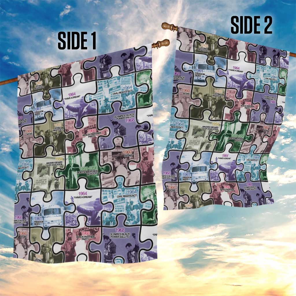African American Garden Flag The Civil Rights Journey in Puzzle DT03