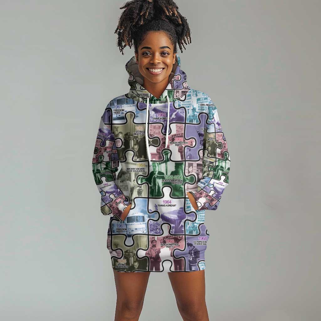 African American Hoodie Dress The Civil Rights Journey in Puzzle DT03