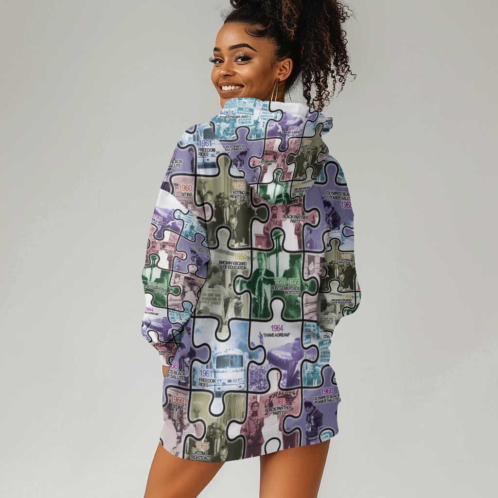 African American Hoodie Dress The Civil Rights Journey in Puzzle DT03