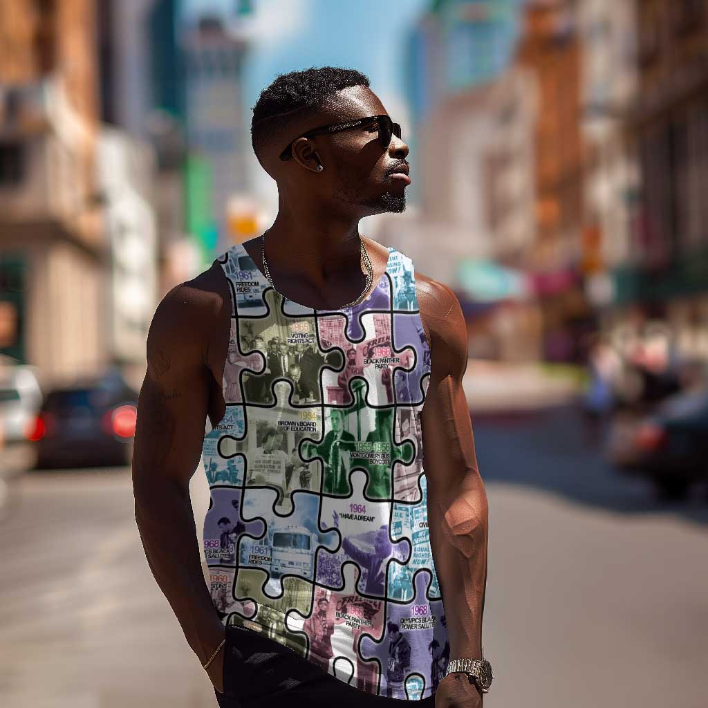 African American Men Tank Top The Civil Rights Journey in Puzzle DT03
