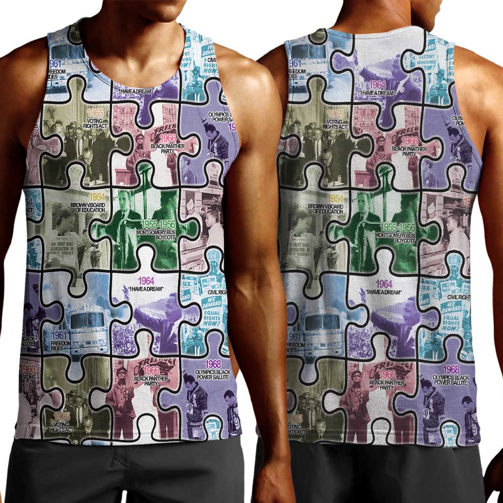 African American Men Tank Top The Civil Rights Journey in Puzzle DT03