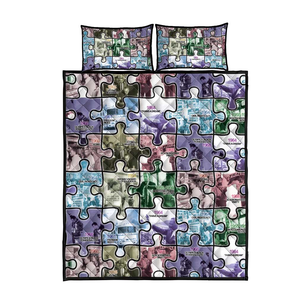 African American Quilt Bed Set The Civil Rights Journey in Puzzle DT03