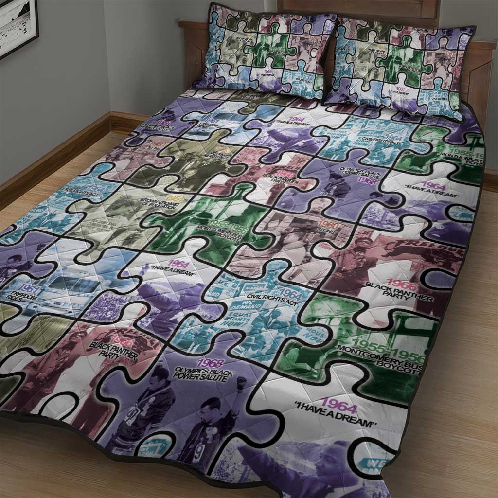 African American Quilt Bed Set The Civil Rights Journey in Puzzle DT03