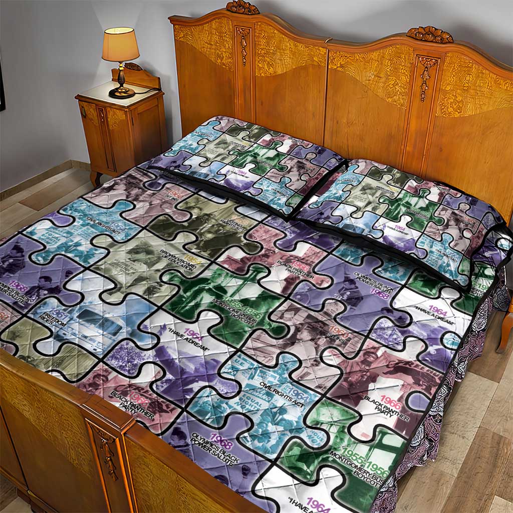 African American Quilt Bed Set The Civil Rights Journey in Puzzle DT03