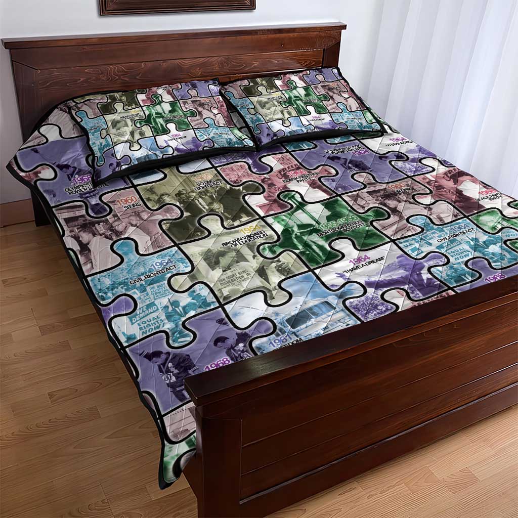 African American Quilt Bed Set The Civil Rights Journey in Puzzle DT03