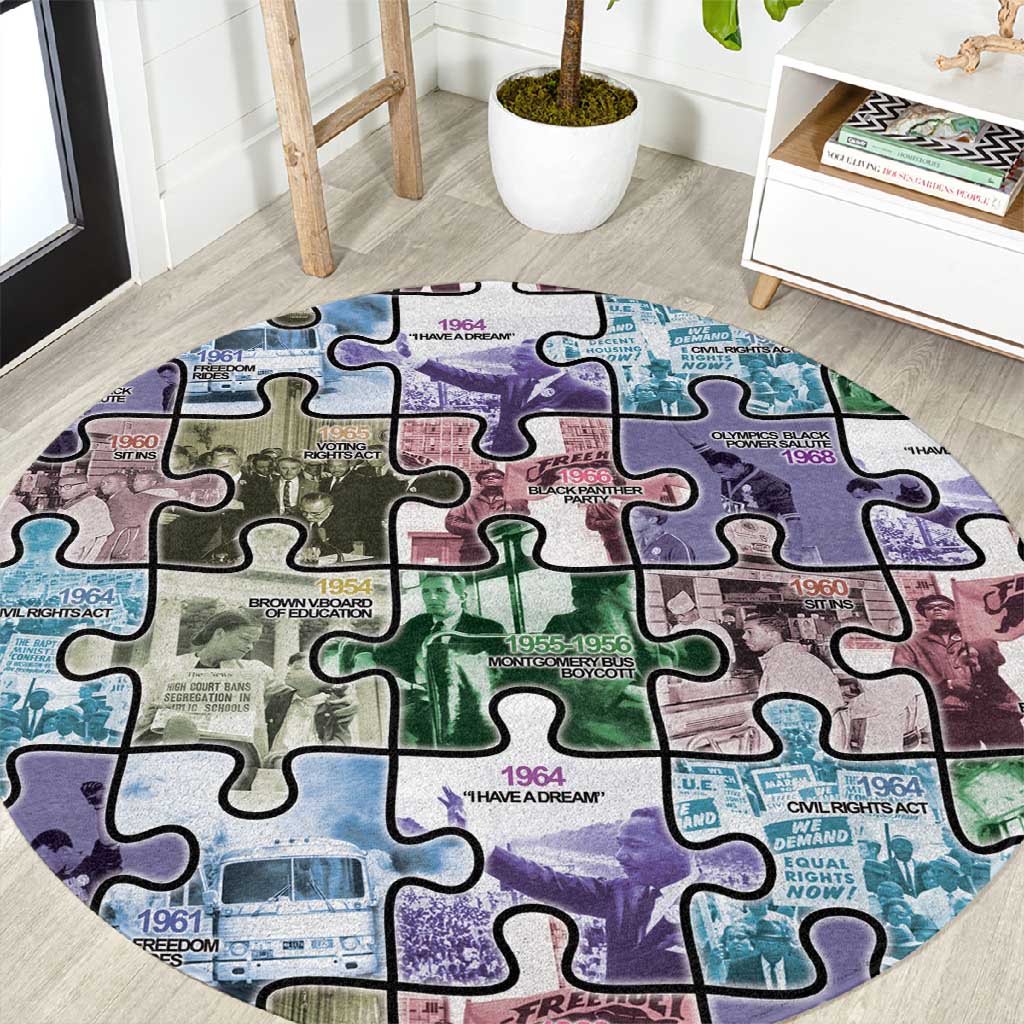 African American Round Carpet The Civil Rights Journey in Puzzle DT03