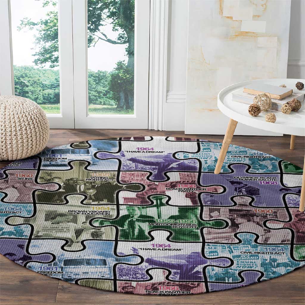 African American Round Carpet The Civil Rights Journey in Puzzle DT03
