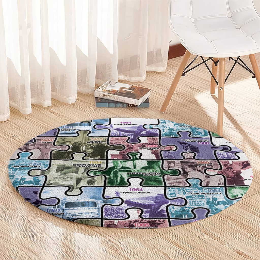 African American Round Carpet The Civil Rights Journey in Puzzle DT03