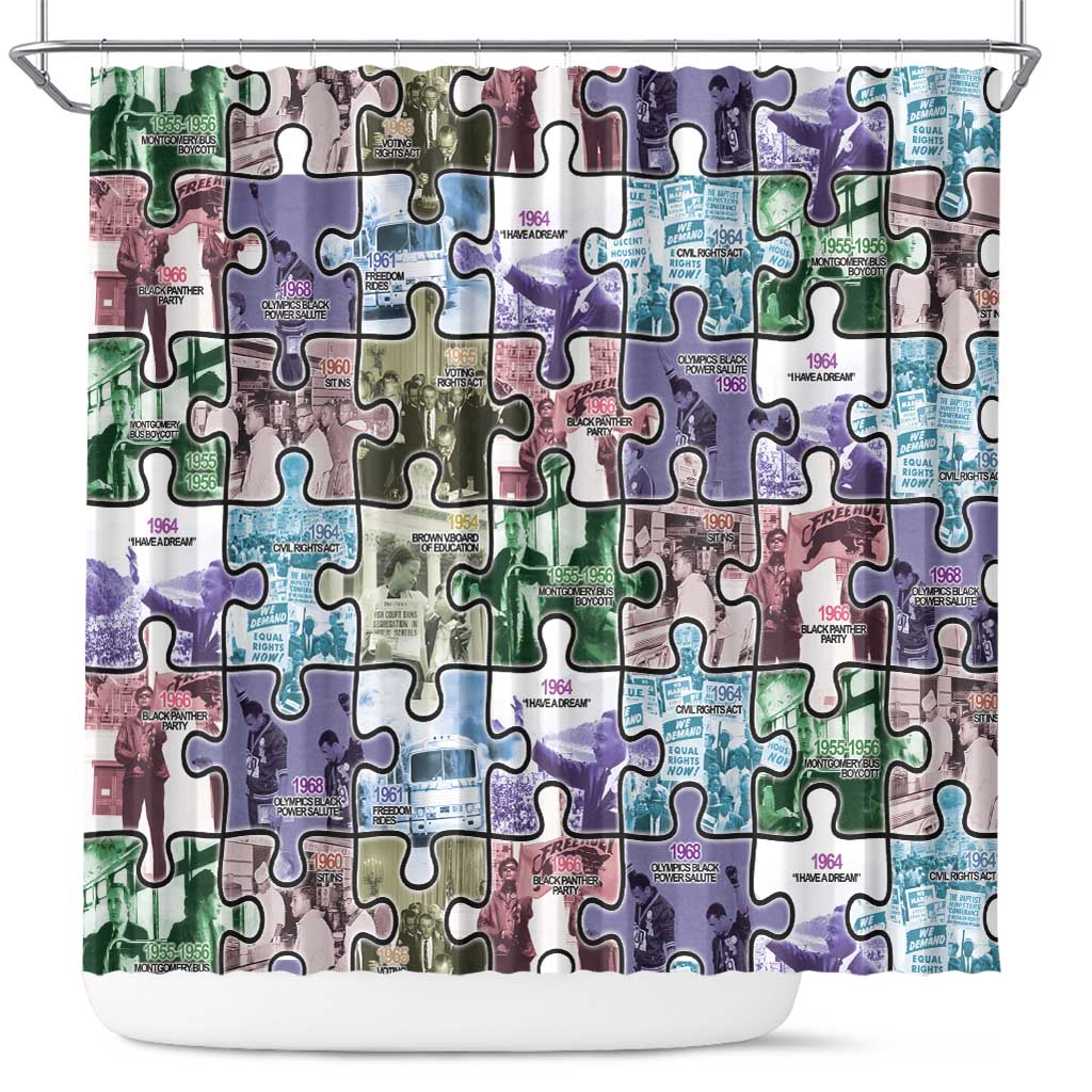 The Civil Rights Journey in Puzzle Shower Curtain African American DT03