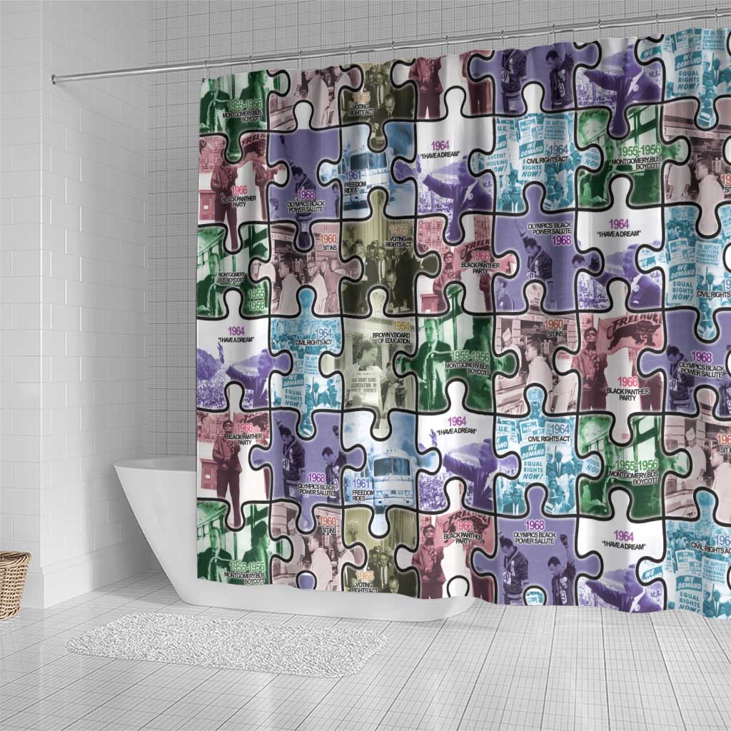 The Civil Rights Journey in Puzzle Shower Curtain African American DT03