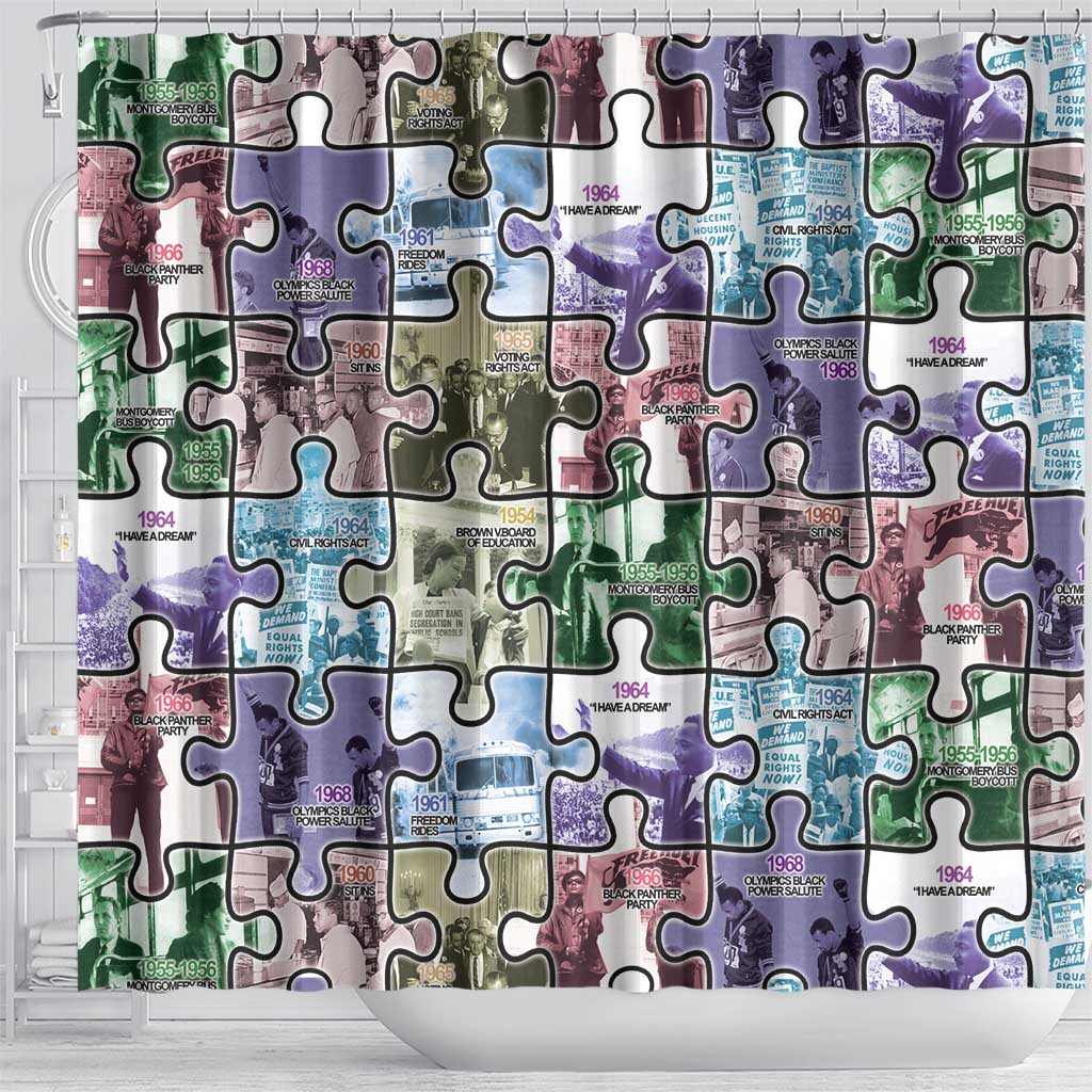 The Civil Rights Journey in Puzzle Shower Curtain African American DT03