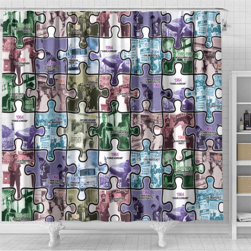 The Civil Rights Journey in Puzzle Shower Curtain African American DT03