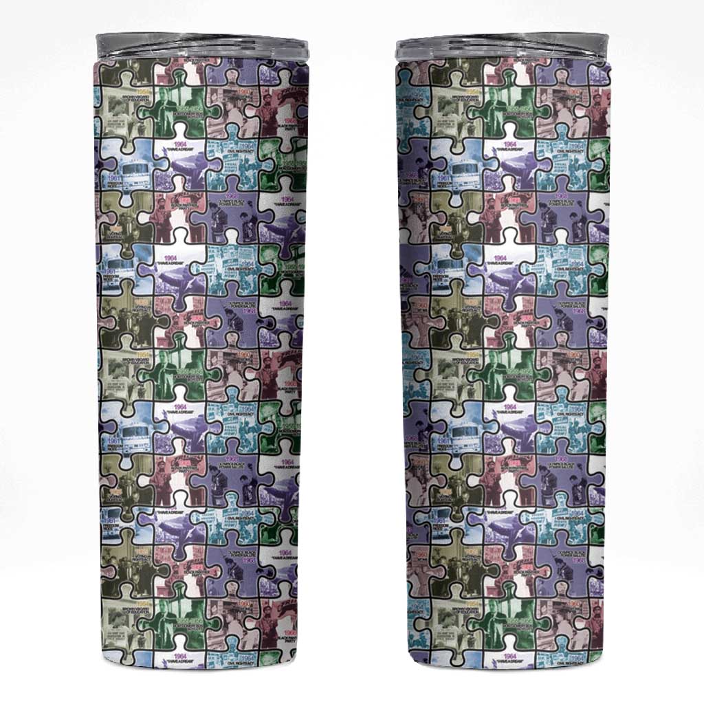 African American Skinny Tumbler The Civil Rights Journey in Puzzle DT03