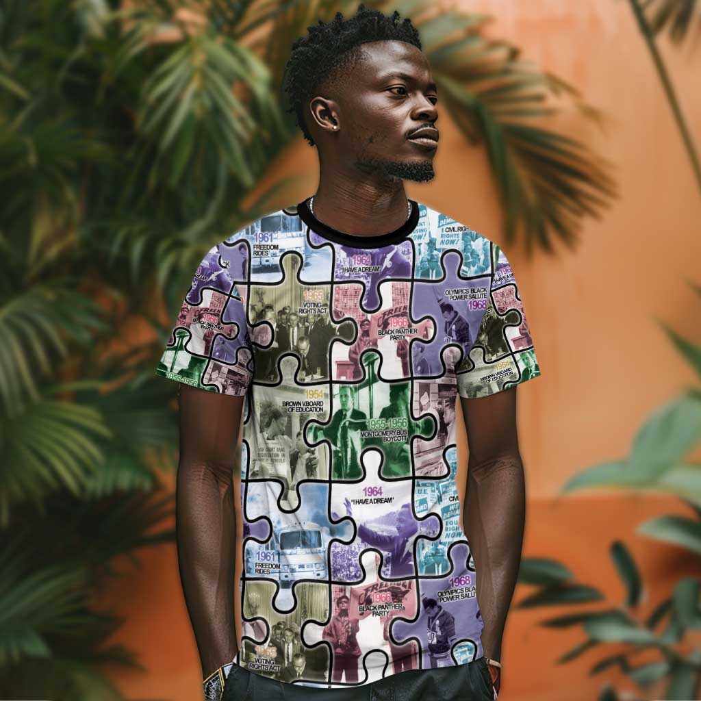 African American T shirt The Civil Rights Journey in Puzzle DT03